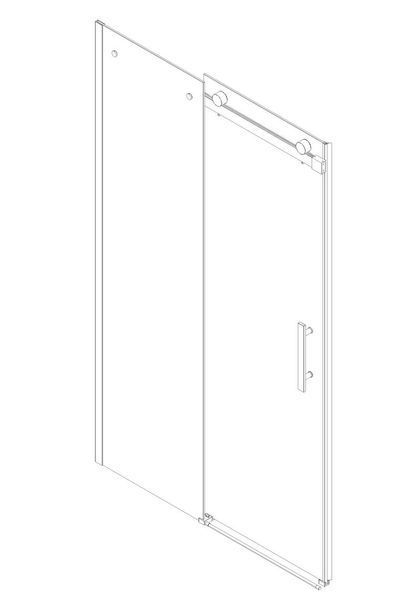 Дверь в нишу Koer SR SD01-120x200-TR-07 прозрачное стекло Easy Clean 8мм, графит (KR5378) KR5378 фото