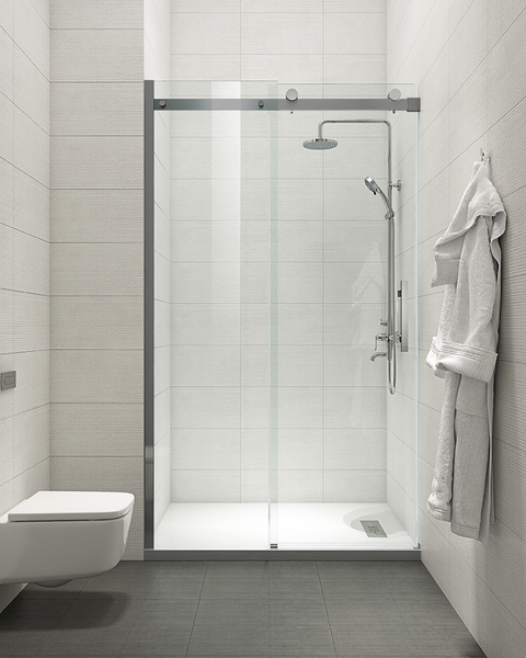 Дверь в нишу Koer SR SD01-120x200-TR-07 прозрачное стекло Easy Clean 8мм, графит (KR5378) KR5378 фото