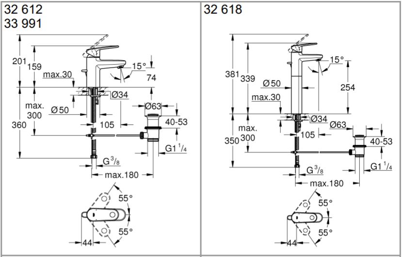 EUROPLUS СМЕСИТЕЛЬ GROHE ДЛЯ РАКОВИНЫ 1/2 "S-РАЗМЕРА 33163002 фото