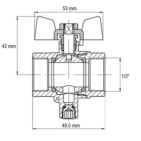 Кран ГГБ для подключения датчика температуры Koer KR.230 - 1/2" (KR3067) KR3067 фото