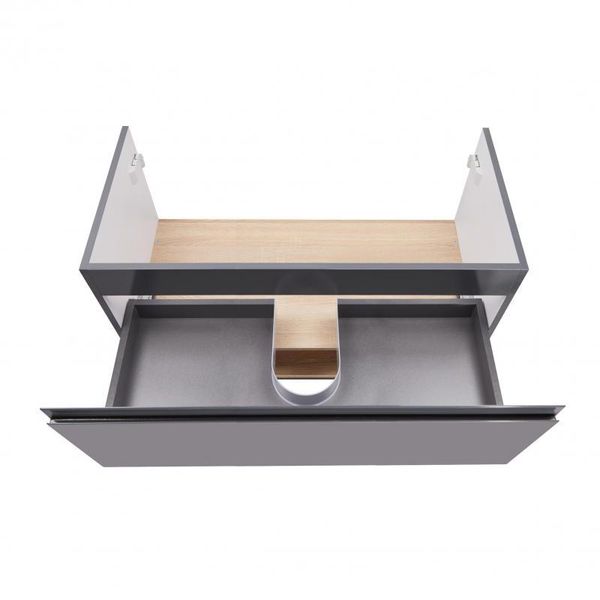 Тумба підвісна Qtap Robin 1000х580х500 GRAPHITE/WHITISH OAK QT1374TPВ1002NGWO SD00050547 фото