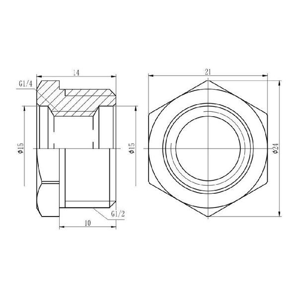 Футорка SD Forte 1/2"х1/4" НВ SF374156 SD00002750 фото