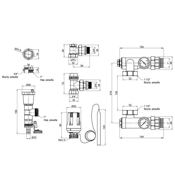 Смесительная группа Thermo Alliance Standart 1'' без байпаса SF006W25 SD00039977 фото