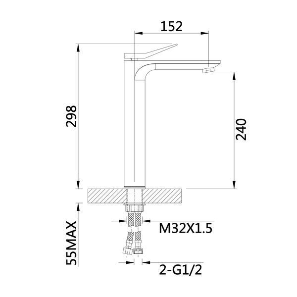 Смеситель для раковины Qtap Presto высокий QTPRE269CRW45577 Chrome/White SD00051701 фото