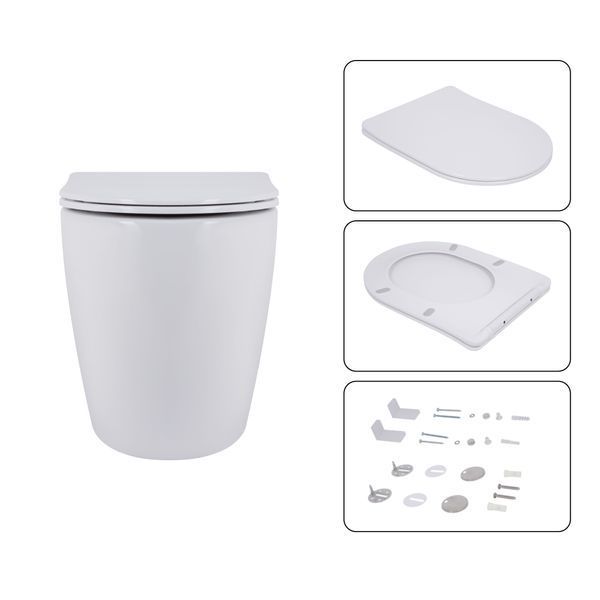 Готовое решение Qtap для ванной комнаты: подвесной унитаз Robin Ultra Quiet 520x365x365 + комплект инсталляции Nest 4 в 1 (линейная клавиша Matt Black) SD00053627 фото