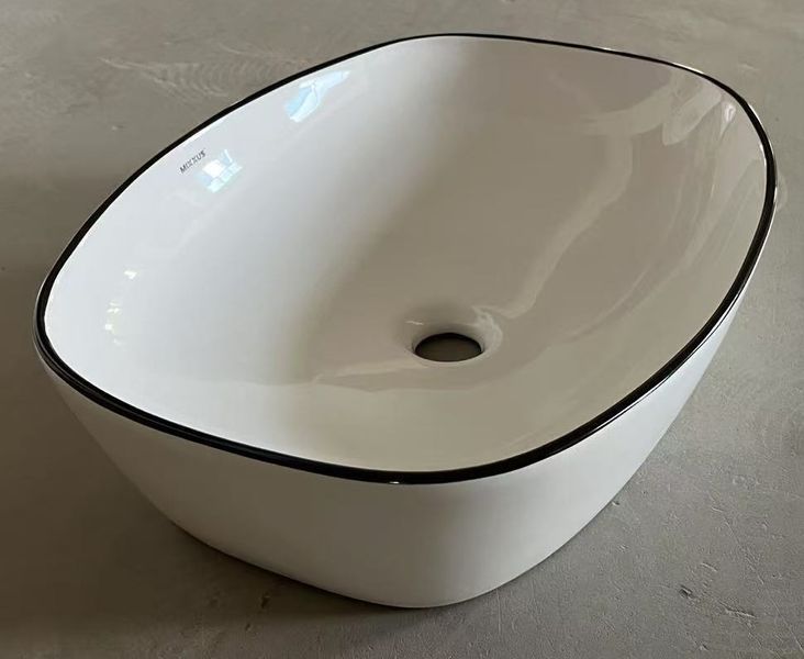 Раковина накладная Mixxus Premium DIVERSE-0109 EDGE BLACK 500х380х140mm (MP6549) MP6549 фото