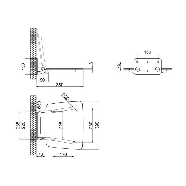 Сиденье для душа Qtap Comfort CRM5035 SD00045307 фото