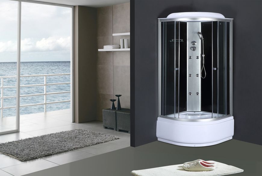 Бокс душевой с гидромассажем Mixxus STRONG SBH01-90x90x215-GR SATIN с высоким поддоном (MI6889) MI6889 фото
