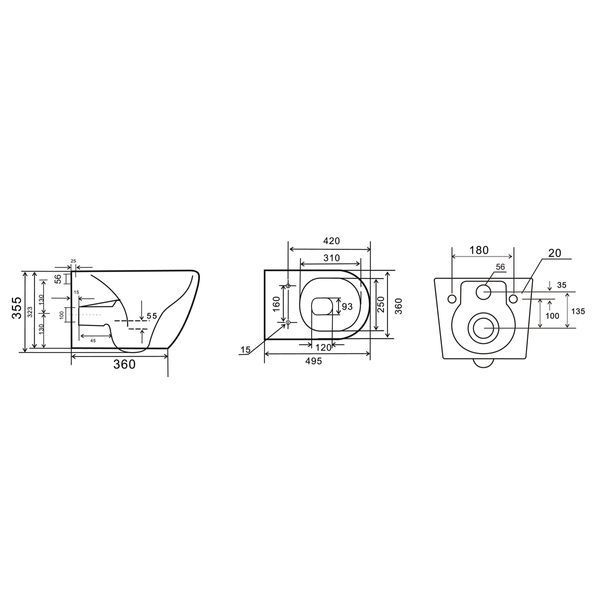 Комплект: MIXXUS PREMIUM ELLIPSE-SET-2101 GRAY Унітаз система змиву TORNADO 3.0+ Інсталяція KOER KT-0404 + панель KT-0604-07 GUN GRAY (MP6668) MP6668 фото