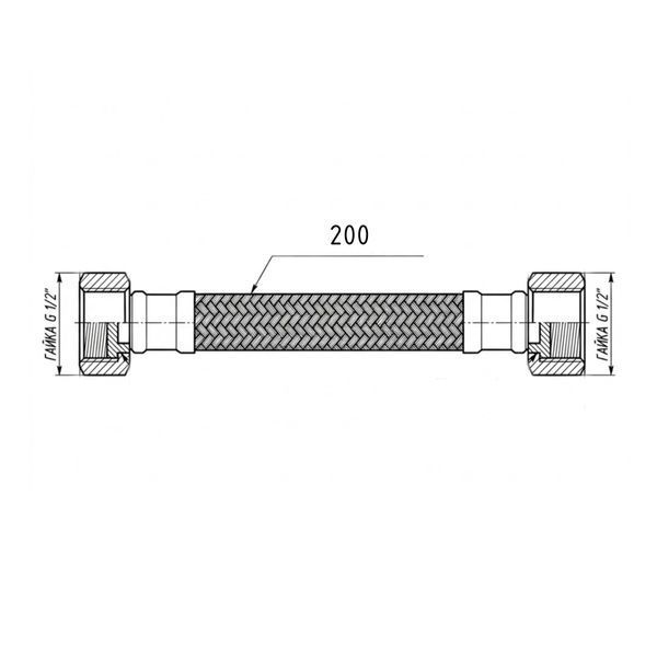 Гибкая подводка для воды Thermo Alliance Forte ВВ 20 см TAF385W20 SD00055468 фото