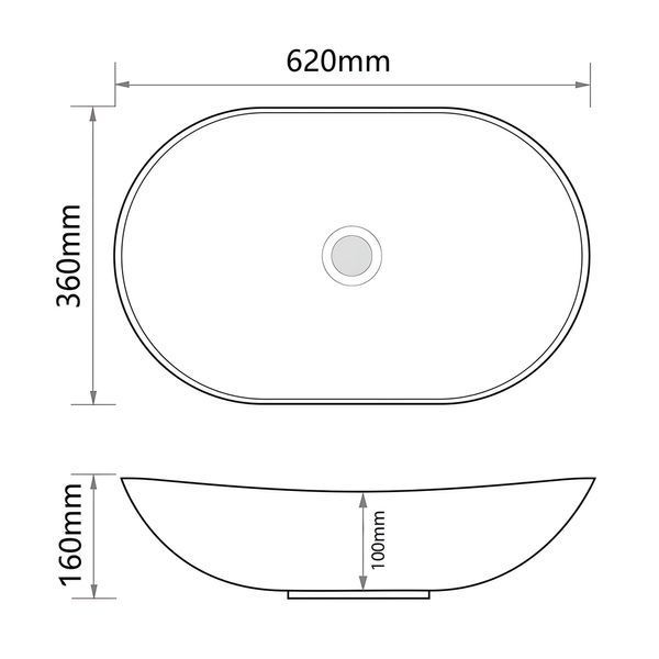 Раковина накладна MIXXUS PREMIUM WAVE-0105 EDGE BLACK 620х360х160mm (MP6556) MP6556 фото