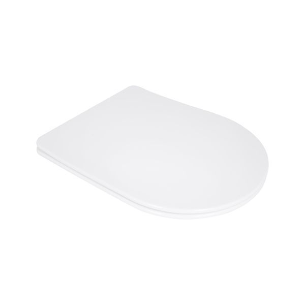 Сидіння для унітазу Qtap (Evia, Arvin, Leo 630) 410x330x22 мм, White, з мікроліфтом, Slim Duroplast, Quick Release QTSC179W49264 SD00055388 фото