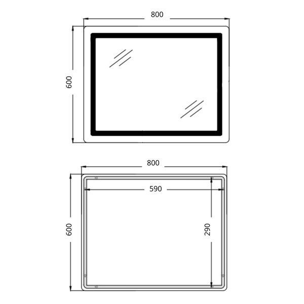 Зеркало Qtap Cardinal (CA2) 800х600 с LED-подсветкой Touch, с антизапотеванием, с диммером, рег. темп. цвета (3000-6500K) QT0478C806048457 SD00054581 фото