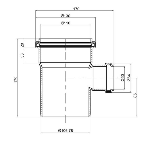 Трійник каналізаційний TA Sewage 110х50х110, 90° SD00035650 фото