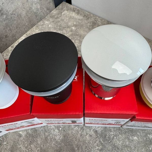 Донный клапан для раковины Koer PW-08-05 1 1/4'' без перелива автоматический СLICK-СLACK (Цвет черный) (KR5789) KR5789 фото