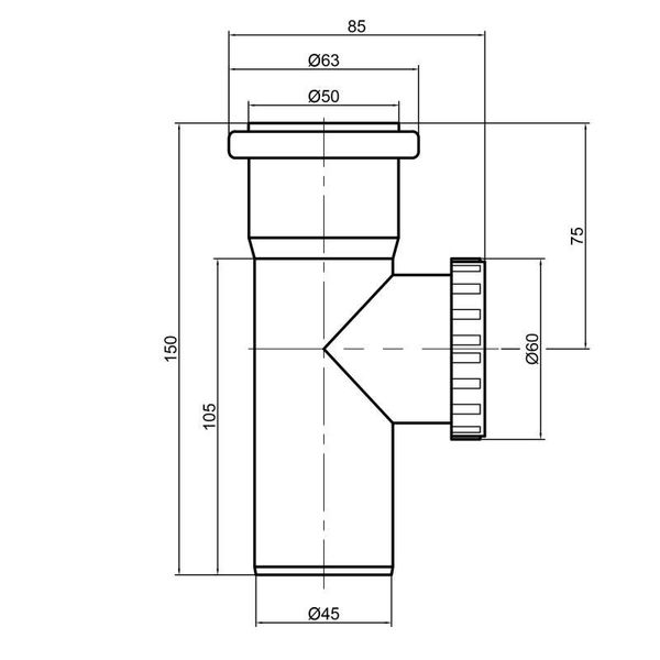 Ревізія PPR каналізаційна TA Sewage 50 SD00034429 фото