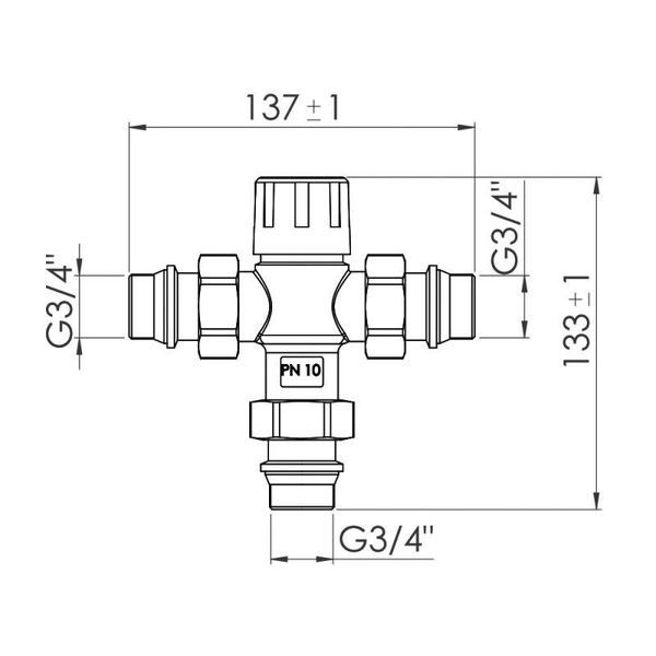 Змішувач термостатичний SD Forte 3/4" SF010W20 SD00039981 фото