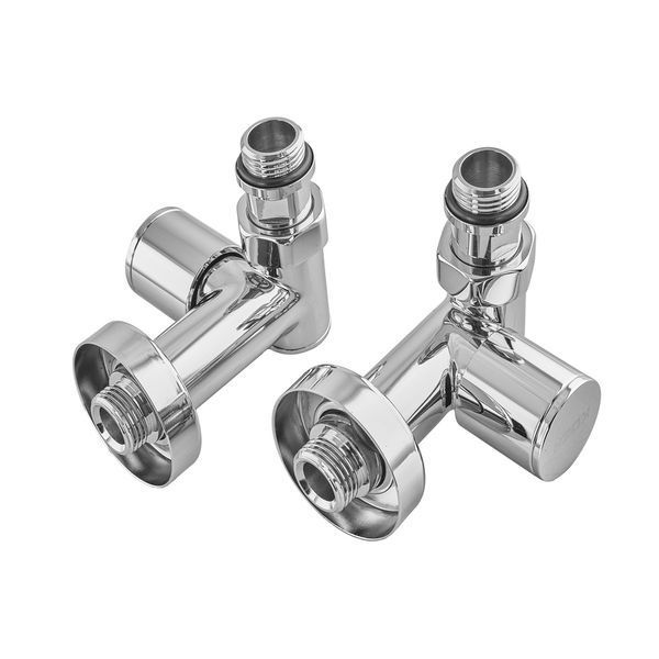 Комплект кранів рушникосушарки кутовий M1/2''xM1/2'' під ТЕН хромований KOER KR.SET.551 (KR5841) KR5841 фото
