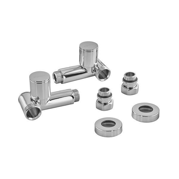 Комплект кранів рушникосушарки кутовий M1/2''xM1/2'' під ТЕН хромований KOER KR.SET.551 (KR5841) KR5841 фото