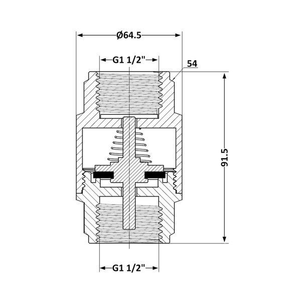 Обратный клапан с латунным штоком Thermo Alliance Forte 1&nbsp;1/2"ВВ никель TAF240W40 SD00053355 фото