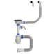 Сифон для кухни Mixxus SK-06-BL 3 1/2"x40 с пластиковой сеткой, отводом для стиральной машины, гибким круг. переливом (MI8196) MI8196 фото 1