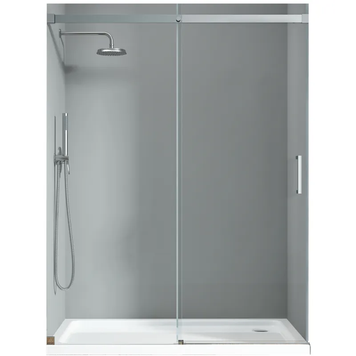 Дверь в нишу Koer SR SD02-140x200-TR-01 прозрачное стекло Easy Clean 8мм, хром (KR5383) KR5383 фото