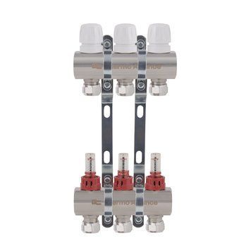 Коллектор латунный с расходомерами и евроконусами Thermo Alliance Standart 1" на 3 выхода TAS235W3E SD00055264 фото