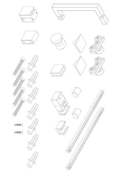 Дверь в нишу Koer SR SD02-140x200-TR-01 прозрачное стекло Easy Clean 8мм, хром (KR5383) KR5383 фото