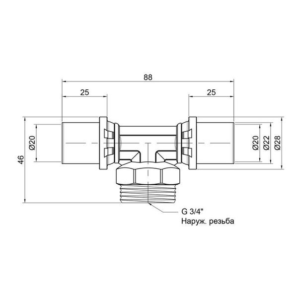 Тройник пресс Icma 20х3/4"х20 НР №407 SD00009351 фото