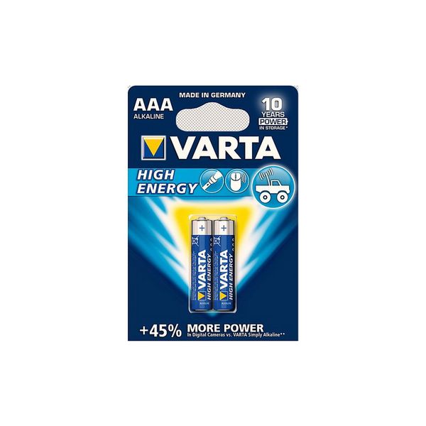 Акумулятор Varta High Energy AAA BLI 2шт лужний (04903121412) Varta 12297 7238/2873 фото