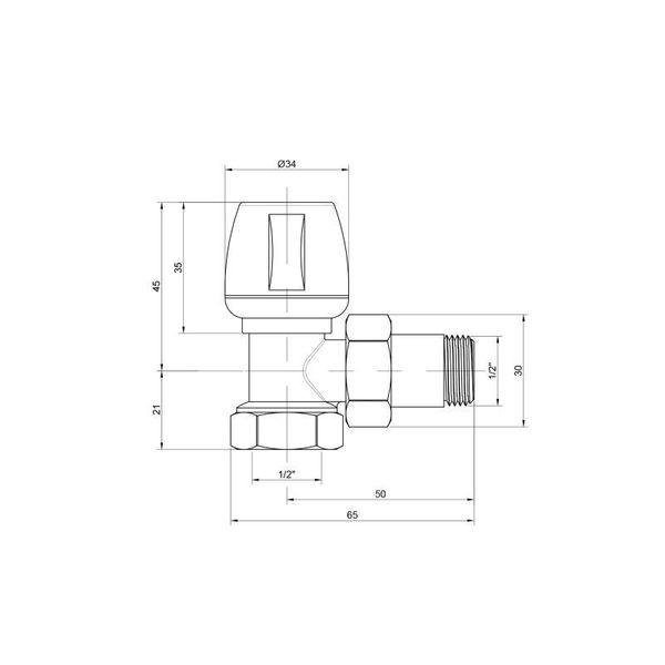 Кран радіаторний Icma 1/2" кутовий No803 SD00005588 фото