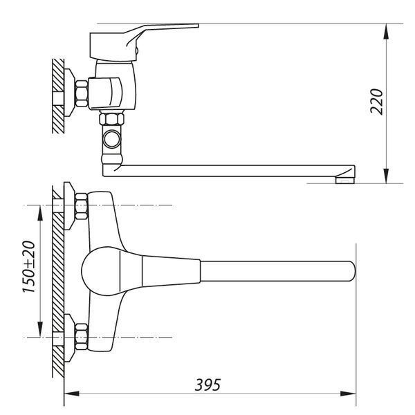 Смеситель для ванны Zerix EDN 283 (ZX0032) ZX0032 фото