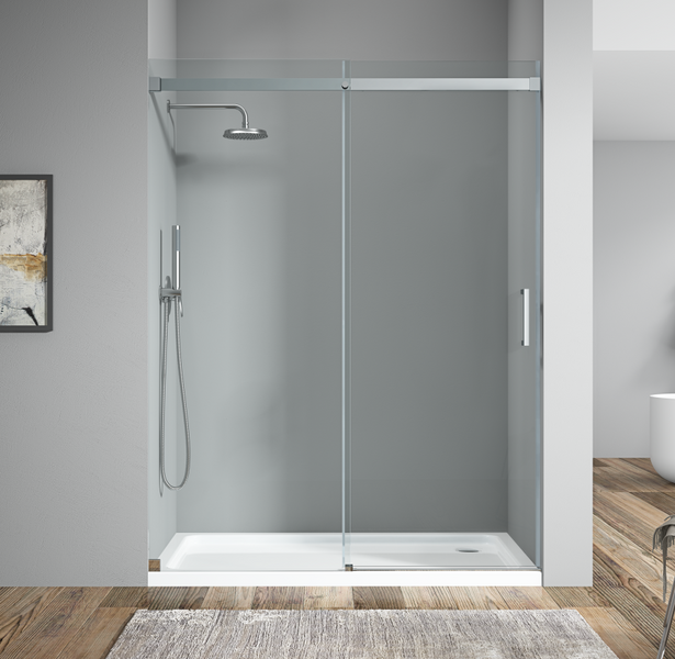 Дверь в нишу Koer SR SD02-140x200-TR-01 прозрачное стекло Easy Clean 8мм, хром (KR5383) KR5383 фото