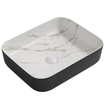 Раковина накладная MIXXUS PREMIUM DIVERSE-0110 MARBLE-BLACK 500х390х130mm (MP6517) MP6517 фото