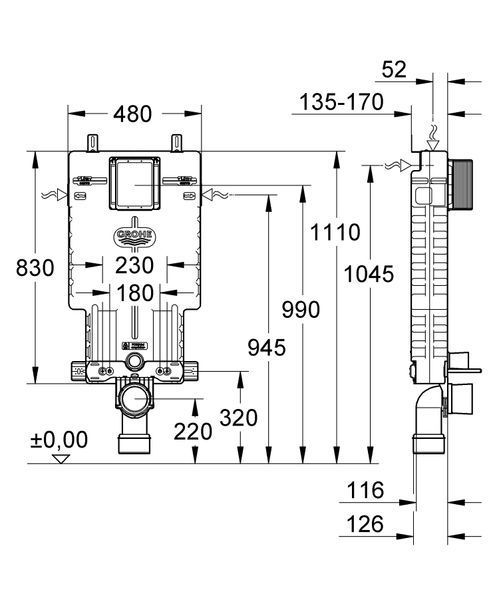 Установка для унитаза с EPS корпусом Grohe (38643001) 38643001 фото
