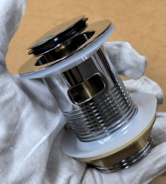 Донный клапан для раковины Zerix BV-05 1 1/4'' с переливом автоматический СLICK-СLACK (Цвет хром) (ZX6022) ZX6022 фото