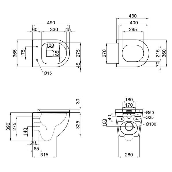 Унітаз підвісний Qtap Robin New безобідковий із сидінням Soft-close QT1333046ENRW SD00033009 фото