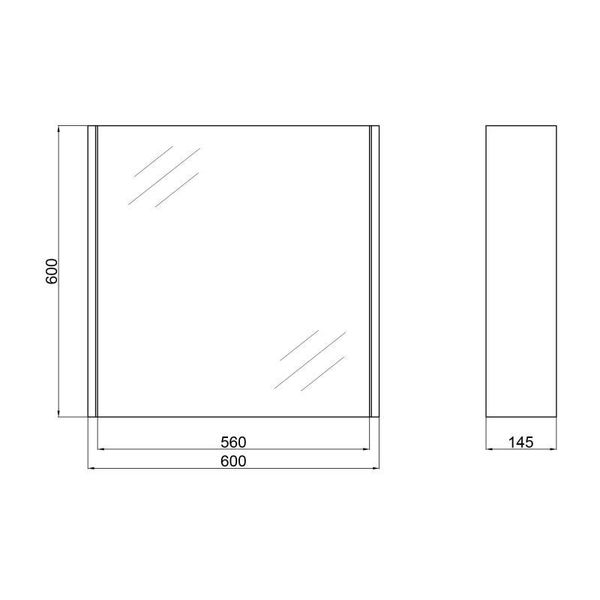 Дзеркальна шафа підвісна Qtap Scorpio 600х600х145 White QT1477ZP601W SD00045060 фото