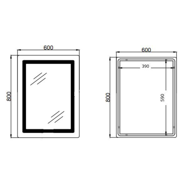 Зеркало Qtap Cardinal (CA2) 600х800 с LED-подсветкой Touch, с антизапотеванием, с диммером, рег. темп. цвета (3000-6500K) QT0478C608048453 SD00054577 фото