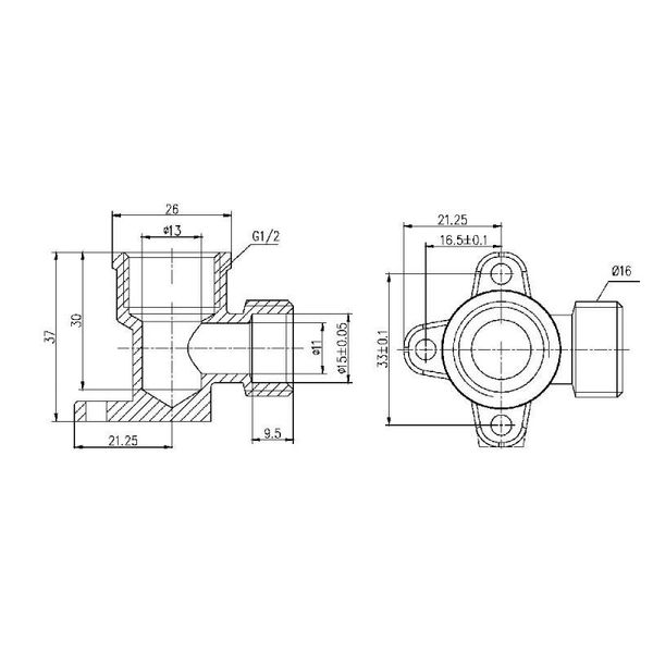 Куточок обтискний настінний SD Forte 16х1/2" ВР SF179W1615 SD00025608 фото