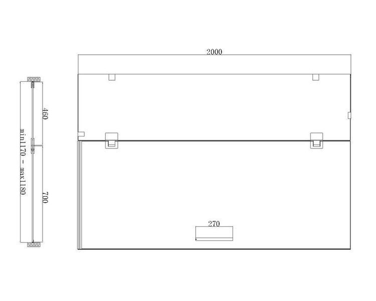 Двері у нішу розпашні KOER SR SD04-120x200-TR-07 прозоре скло EASY CLEAN 10мм графіт (KR5388) KR5388 фото