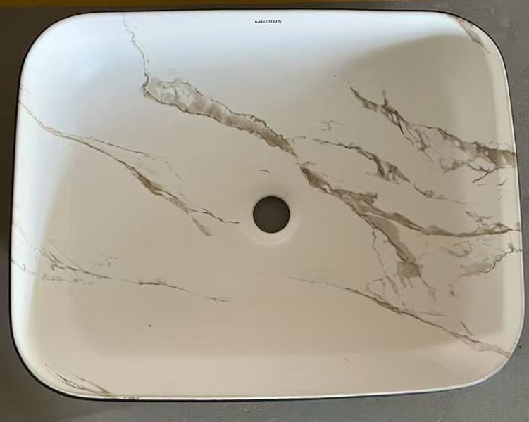 Раковина накладная MIXXUS PREMIUM DIVERSE-0110 MARBLE-BLACK 500х390х130mm (MP6517) MP6517 фото