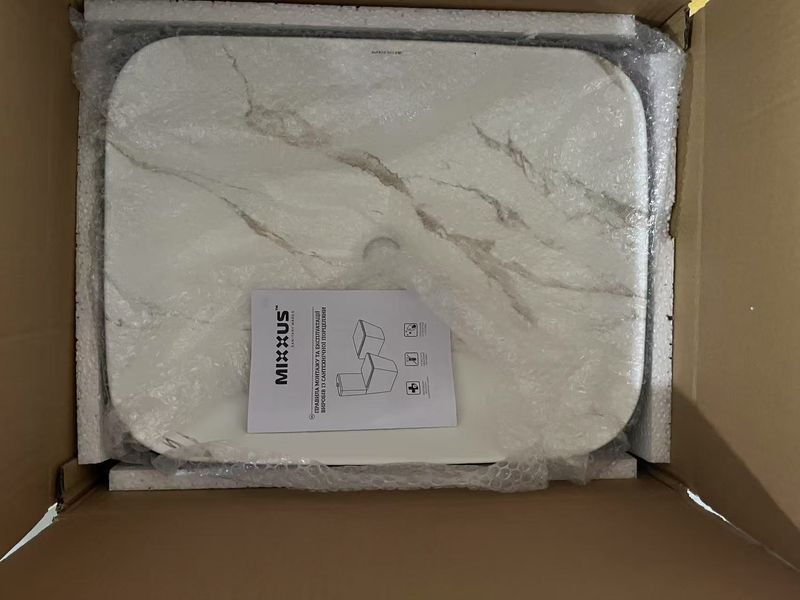 Раковина накладная MIXXUS PREMIUM DIVERSE-0110 MARBLE-BLACK 500х390х130mm (MP6517) MP6517 фото