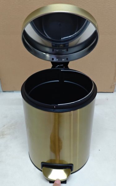 Мусорное ведро с плавным закрытием круглое Mixxus Ellipse-TC0205 Brushed Gold 5л (цвет матовое золото) (MI8400) MI8400 фото