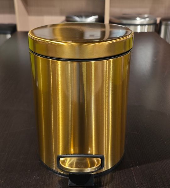 Мусорное ведро с плавным закрытием круглое Mixxus Ellipse-TC0205 Brushed Gold 5л (цвет матовое золото) (MI8400) MI8400 фото