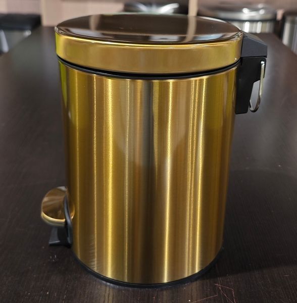 Мусорное ведро с плавным закрытием круглое Mixxus Ellipse-TC0205 Brushed Gold 5л (цвет матовое золото) (MI8400) MI8400 фото
