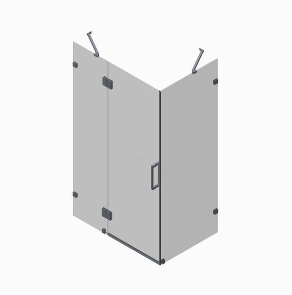 Боковая стенка для кабины Koer SR SW04-90x200-TR-07 прозрачное стекло Easy Clean 10мм, графит (KR5391) KR5391 фото