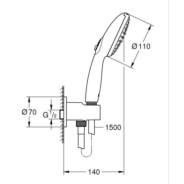Душевой набор Grohe Tempesta 100 2 режима (264062433) 264062433 фото