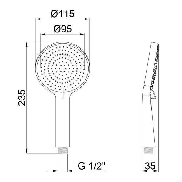 Лійка для ручного душу Qtap Rucni 115 мм округла QTRUCA116O3PCW Chrome SD00041901 фото