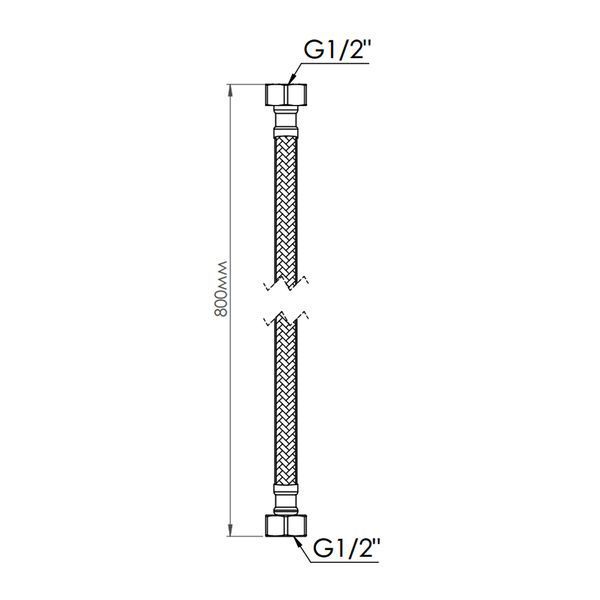 Шланг для воды Thermo Alliance Standart 80 см NYLON 1/2"x1/2" ВВ TAS387W80 SD00052980 фото